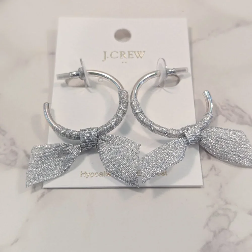 J.Crew Factory Ribbon Wrapped Hoop Earrings